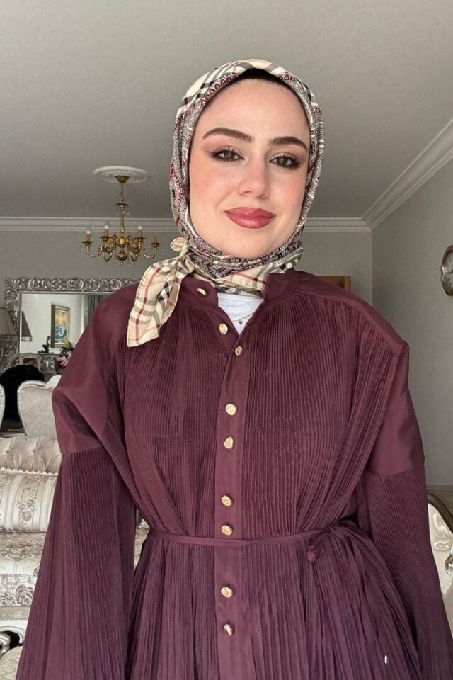 DİK PİLİSELİ MODAL GÖMLEK - BORDO